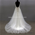 Newest Sleeveless Designer Light Champagne Gorgeous Lace Long bride clothes wedding dress